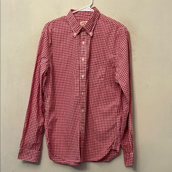 Brooks Brothers Other - Brooks Brothers Pink White Checkered Button Down Cotton Shirt Size L EUC